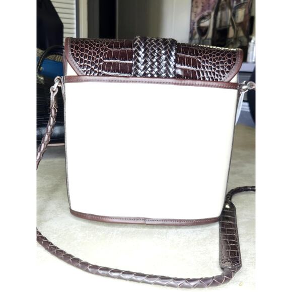 Vintage Brighton two tone brown croc and beige with heart tassel - Picture 3 of 10